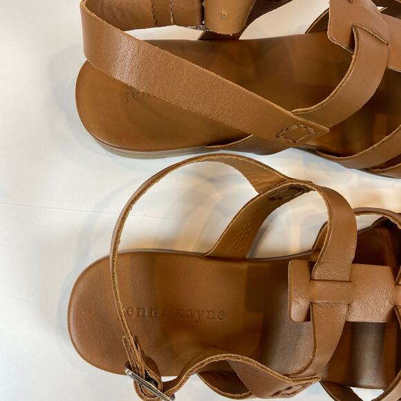 Jenni Kayne Leather Lake Sandal Fisherman Style Square Toe Brown  41 / US 11 - Picture 6 of 10
